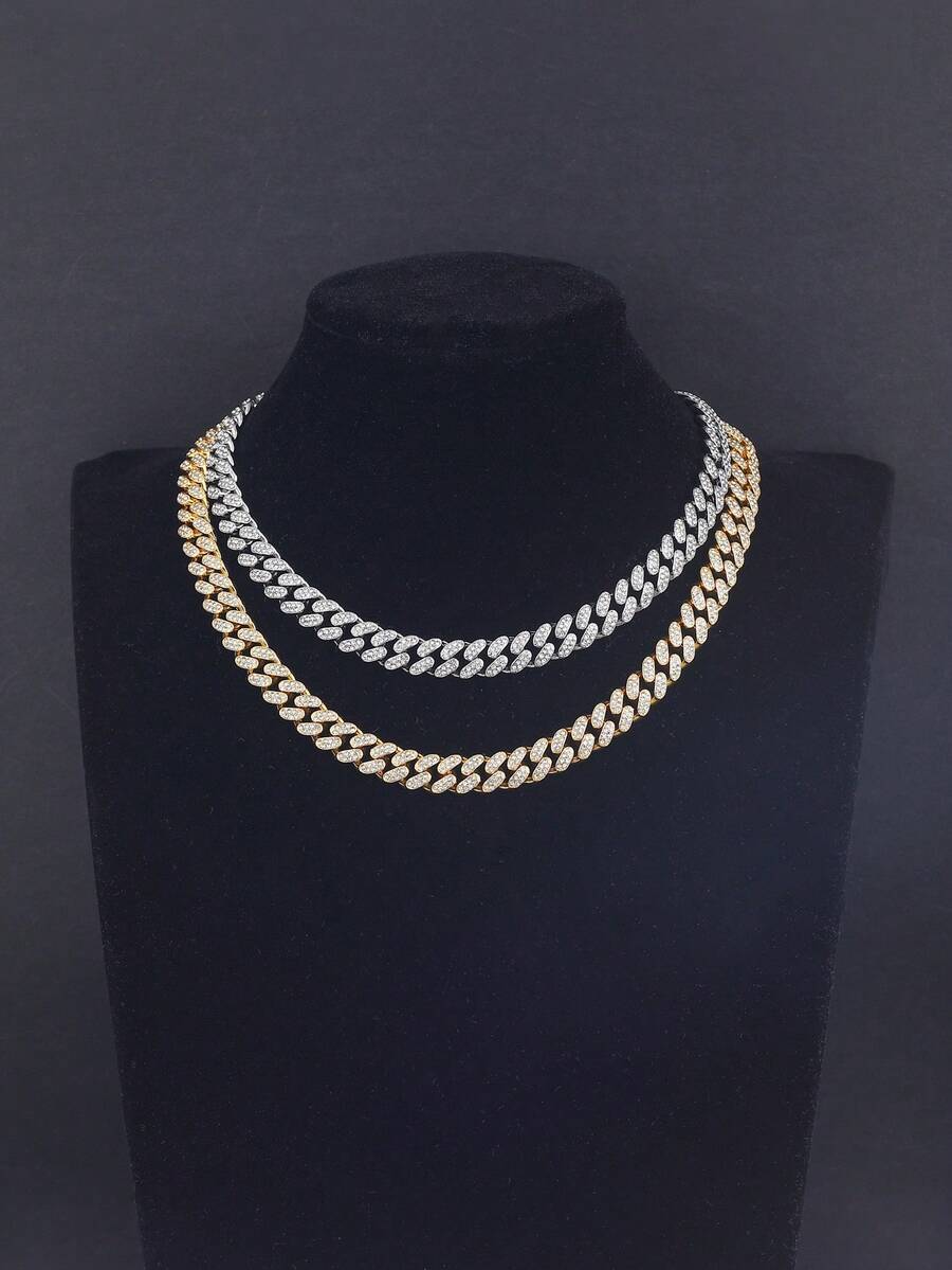 嘻哈风个性化链项链，适合男士派对、说唱歌手装扮、男士珠宝项链 - 嘻哈潮流鏈項鍊 - 查看 1