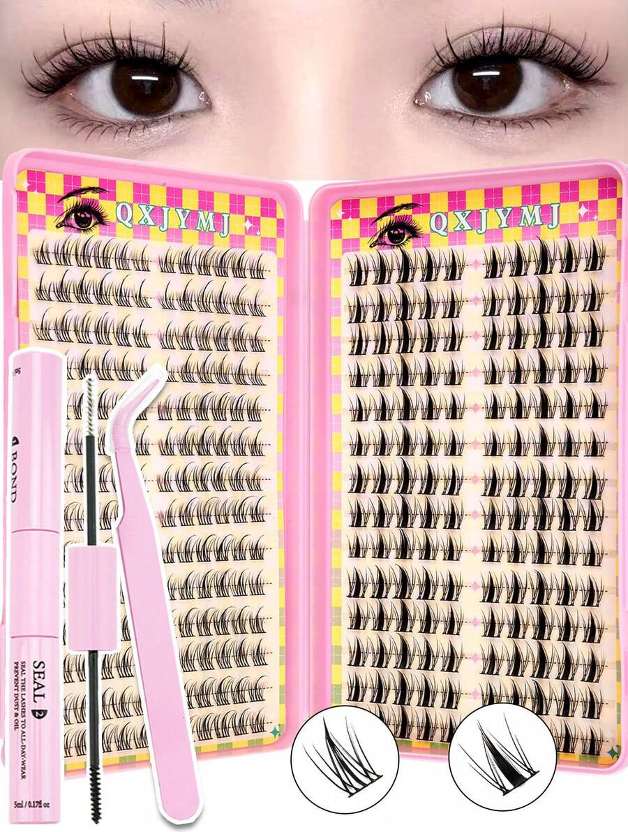 32OPCS/C Curl Cluster Lashes ,Manga Wimper Clusters,Individual Natural Long Synthetic Faux Mink Volume Wispy Short Long Reusable,False Eyelash Clusters Individual Lashes Lash Extensions Lash Clusters,For Home Party, Halloween,Valentine's Day, Traveling, Photoshoot, Festivals Makeup,Christma - 粉色 - 查看 1