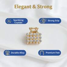 8 chiếc kẹp tóc cao cấp đính pha lê hỗn hợp dành cho nữ - Chất liệu hợp kim sáng bóng, thanh lịch và đa năng, phù hợp để tết tóc/búi tóc mái/tóc con/sử dụng hàng ngày/mùa đông/đi học/dự tiệc. - Nhiều màu - Xem 13
