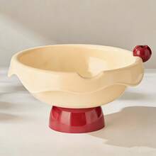 高脚水果碗，适用于家庭和餐厅，外观奢华，风格极简，多功能水果篮，带沥水槽，适合客厅摆放，可盛放糖果、零食和坚果。