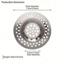 重型金属水槽滤网，1个/2个装，加厚金属材质，耐磨耐用。内置毛发收集功能，可有效过滤食物残渣和毛发，防止下水道堵塞。适用于厨房水槽、浴室水槽、浴缸等，提起冲洗即可轻松清洁。 - 銀色 - 查看 6