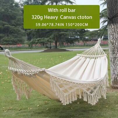 1pc Hammock With Wide Balanced Base And Structured Side Panels Design, Minimizing Rolling And Swinging. Whether You Are Reading, Napping Or Just Relaxing, This Design Allows You To Be Comfortably Centered, Reducing The Risk Of Accidental Rolling, Especially Beneficial For Children, The Elderly Or Those With Restless Sleep. Made Of Soft, Breathable Fabric With Increased Width From Shoulder To Knee., Camping Equipment, Camping Essentials