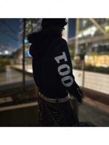 DARK GOTHIC PULOTHER SWHIE PUNK STYLE EMBROIDEROIDER AESTHETIC SWHIEE INS - 黑色 - 查看 2