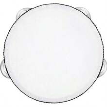 4/6/8/10英寸成人铃鼓，6英寸木制手持铃鼓，配桦木金属铃铛，单排打击乐器，适用于教堂、KTV、派对等场合 - 彩色 - 查看 10