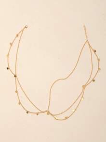 1件银色异域风情头饰发链，优雅仙女女王额饰吊坠，复古新娘风格，发饰 - 銀色 - 查看 11