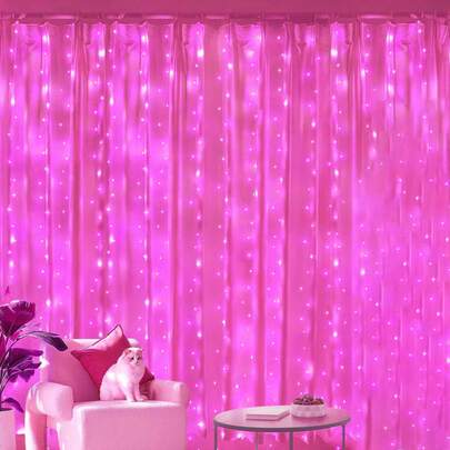 USB Powered LED Curtain String Lights With Remote Control, For Valentine's Day, Wedding, Party, Birthday, Home Decor