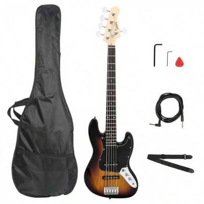 Glarry Gjazz Bass Guitar Right Handed School Band With Portable Bag
