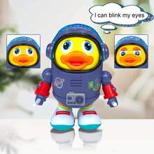 2-8岁儿童跳舞太空鸭玩具：可爱唱歌走路鸭，带音乐和LED灯 - 理想的生日礼物，益智玩具 - 藍色 - 查看 5