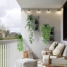 3 Pack Artificial Hanging Plants In Pots Indoor Fake Trailing Plants Home Room UK NEW - Green - View 3