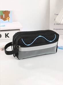 1PC Simple Color Pen Bag, Vertical Student Stationery Box, Multi-Functional Pen Bag, Student Stationery Storage Bag, Back-To-School - Multicolor - View 8