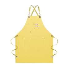 Dulabi Apron, Adjustable Chef Apron For Women And Men With Large Pockets, CooFKing Kitchen Apron With Back Straps - Amarillo - Ver 1