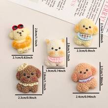 10/20/30个仿真可爱小狗树脂配件 DIY发夹手机壳鞋扣钥匙扣吊坠配件 - 彩色 - 查看 9
