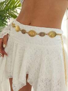 1pc Women's Fashion Metal Body Chain Belt, Vintage Bohemian , Matching Dresses And Suits - vàng - Xem 1