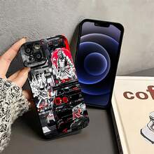 Coches japoneses, samuráis y una estética urbana amenazante. Esta elegante funda es compatible con los modelos  17, 16, 15, 14 Pro Max, 13, 12, 11, XR y XS Plus. Fabricada en TPU flexible, resistente a golpes y arañazos, ofrece una excelente protección contra caídas y un agarre cómodo. Es un regalo ideal para familiares, amigos y seres queridos, y una opción perfecta para festivales. - Negro - Ver 4