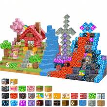 Conjunto Educativo STEM de Blocos de Construção Magnéticos - Construção 3D do Reino Secreto das Cerejeiras em Flor, Presente Criativo com Formas Coloridas, Ideal para Aniversários, Natal e Halloween de Meninos e Meninas a partir de 3 Anos - Multicolorido - Ver 7