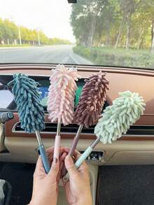 1pc Ultra Soft Microfiber Tire Brush, Long Handle Wheel Cleaner, Scratch-Free Bristles, Suitable For Full Car Wash, Comfortable Grip - Cleaning Brush - View 3