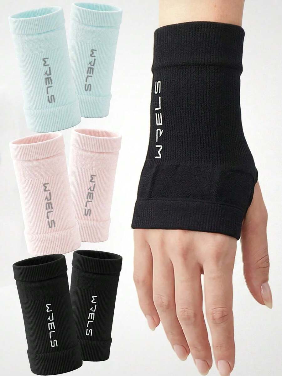 1 par de soportes para muñeca WRELS, transpirables y cómodos, disponibles en 3 colores, adecuados para fitness, deportes, protección de muñeca, baloncesto y actividades al aire libre - respirable - Ver 1