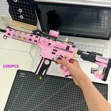 1500pcs Building Block Gun Model, ABS Small Particle Combination Toy, Game Prop Decor, Gift For Boys And Girls, Suitable For Easter, Halloween, Christmas - Creative Building Block Gun - View 1