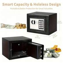 4-LED Sensor Light Hidden Safe Box With Key And Digital Lock, Suitable For Home And Office, Wall Or Cabinet Mountable Electronic Security Safe (Batteries Not Included) - Multicolor - View 6