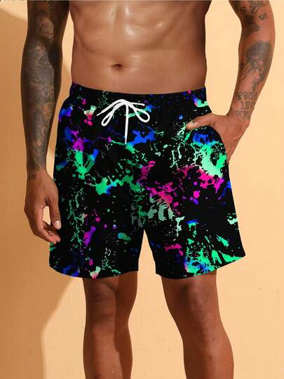Men's Beach Shorts Are The Perfect Choice For Hawaiian Vacations, Casual And Outdoor Activities. Single-Layer, Unlined, With Drawstring, Quick-Drying. Ideal For Young Men's Beach Vacations In Hawaii.