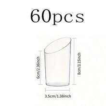 10 st/20 st/30 st/40 st/50 st/60 st runda, sneda dessertkoppar för fester (60 ml/3 oz), yoghurtgelé-/förrättskoppar - återanvändbara dessertkoppar, lämpliga för fester, minidesserter, puddingar, frukt och glass, festsammankomster - Genomskinlig - Visa 12