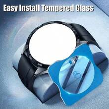 3pcs Watch Screen Protector Set, Suitable For Huawei Watch GT Series, 9H Hardness Tempered Glass, Anti-Scratch Anti-Drop, Full Coverage, Easy Installation, Compatible With Huawei Watch GT4/GT5, Comfortable Fit, Precise Button Cutout Screen Protection Essentials, Applicable To Daily Shield, Office, Home Daily Shield Office Home Watch Cover Watch Accessories Waterproof Shockproof Anti-Fall Scratch Resistant - 3pcs, Transparent - View 8