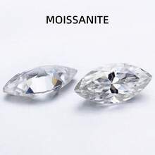 Moissanite Marquise Cut Loose Gemstone For Pendant, Necklace, Ring, Stud Earrings, Jewelry Making - White - View 2