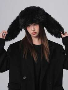 1Pc Cute Y2K Plush Hat, Cute Cartoon Rabbit Ear Decoration Casual Soft Long Fur Warm Hat, Suitable For Daily Wear, Valentine's Day Gift - Nhiều màu - Xem 1