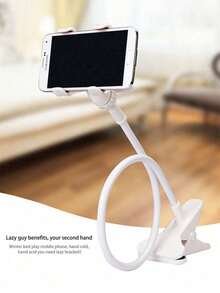 1个懒人支架手机支架多功能桌面支架直播床头通用创意支架 - 白色 - 查看 4