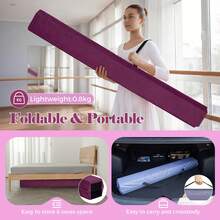 Advwin Folding Balance Beam For Kids, 8FT Gymnastics Equipment With Carry Bag For Home Training School, 70kg Capacity, Purple - Purple - View 4