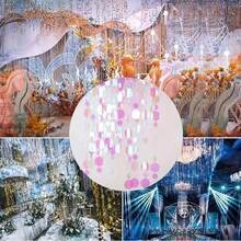 30毫米PVC透明彩色亮片，鱼鳞圆形缝纫配件，小巧装饰吊坠，带侧孔，色彩艳丽，20克/袋，适用于缝纫、婚礼工艺、DIY手工用品、礼品装饰、服装装饰、珠宝配饰、连衣裙亮片 - ab transparent - 查看 4