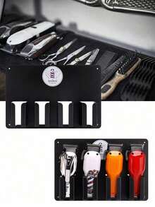 Multi-Functional Hair Clipper Rack - Wall Mounted Hair Cutter Brush Holder Stand For Easy Storage And Organization - Black - View 5