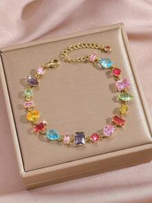 Bracelet à strass - Bijou multicolore brillant pour le port quotidien des femmes - Bracelet multicolore - Voir 9