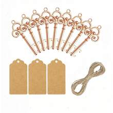 Vintage Beer Bottle Opener Wedding Decoration Pendant Creative Gift Small Three-Circle Crown Key Bottle Opener 2AMI - 10裝麻繩玫瑰金 - 查看 12