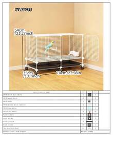 Large Size Easy Install Bird Cage, Parrot Cage For Cockatiel, Macaw, Parakeet, Luxury Villa With Tray For Indoor Home Use - Assembled Version - View 22