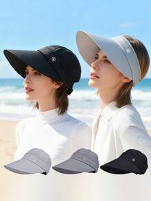 1 chiếc mũ chống nắng vành rộng có thể điều chỉnh cho nữ - Mũ chống tia UV có thể gấp gọn, thích hợp cho mùa hè, đi biển, kỳ nghỉ và các hoạt động ngoài trời (Nhiều kiểu dáng) - A - Xem 9
