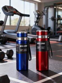 1pc 800/1000ml Stainless Steel Vacuum Insulated Water Bottle, Extra Large Capacity To Meet Daily Hydration Needs, Vacuum Insulated Bottle With Strap Suitable For Hot And Cold Drinks, Travel Mug, Double Wall Stainless Steel Insulated Coffee Pot, Teapot, Water Kettle, Elegant European High-End Water Cup - Multicolor - View 9