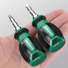 短柄螺丝刀，一字头，迷你螺丝刀，工业级磁性小螺丝刀，双头螺丝刀，螺丝刀头，橡胶涂层可更换刀头，短柄迷你磁性螺丝刀，适用于小型电子设备维修，精密螺丝刀，短柄设计，轻巧型螺丝刀，橡胶涂层刀头，手持式螺丝刀，电子爱好者，专业技术人员 - 綠色 - 查看 9