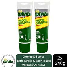 Solvite Overlap And Border Extra Strong Wallpaper Adhesive 240g 2 Pack, Easy To Use Paste Designed For Wallpaper Borders And Overlaps With Reliable Grip - A - View 1