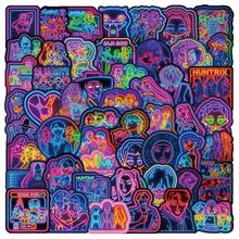 55pcs K-POP Witch Hunter Neon Style Waterproof Stickers, Suitable For Teenagers, Adults And Young People. These Retro Pop Art Style Glow Stickers Can Be Used For Computer Cases, Water Bottles, Notebooks, Phone Cases, Skateboards, Birthday Gifts, Easter, Halloween, Christmas, Party Favors, Carnival Gifts And Gift Bag Fillers/Decorations. - Multicolor - View 1