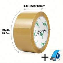YITAPE 3 Rolls High Adhesive Fragile Packing Tape, Clear Tape & Tape Dispenser, Brown Packaging Tape & Tape Dispenser, High Adhesive Fragile Tape With English Warning Label - 1.89 Inch X 165 Ft, Durable Polyester, Suitable For Courier Boxes, Packaging And Shipping Supplies, Shipping Tape | Visible Packaging Tape | Flexible Packaging Tape - Red and White - View 3