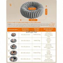 Cama Pequeña para Gatos,  Cama para Perros, 50 cm de Diámetro, Cama para Mascotas, Cojín Lavable, Acolchado Suave, Antideslizante, Gris Paloma, MPGW301GD01 - S (50L x 50An x 15Al cm) - Ver 7