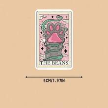 1pc/3pcs"The Beans" Cat Tarot Card Sticker - Adorable Feline Decal For Cars, Laptops, Motorcycles, Water Bottles, And Notebooks,School Supplies,Back To School - 彩色 - 查看 5
