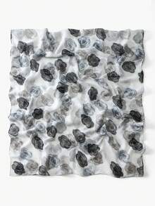 1件装女士时尚巴厘岛雪纺玫瑰印花多功能长围巾，轻盈透气涤纶披肩，适合女士日常穿着和外出活动 - 彩色 - 查看 10