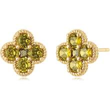 Stud Earrings For Women Gold Flower Four-Leaf-Clover 12 Month Birthstone 14K Small Simple Hypoallergenic Birthday Gift Jewelry - Ngày 8 tháng 8 - Xem 10