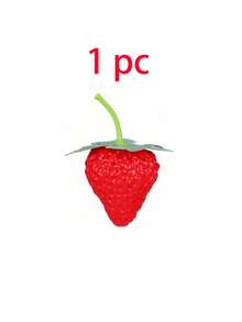 20个逼真塑料红色草莓装饰品，适用于家居、厨房、派对装饰、摄影道具 - 栩栩如生的仿真水果，四季皆宜的夏季装饰，适用于各种房间 - 逼真的草莓礼物，适合节日、生日、毕业典礼、仿真植物 - 紅色 - 查看 11