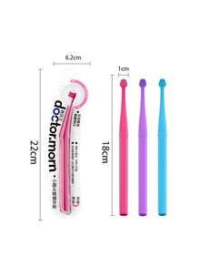 1支小圆头牙刷，小刷头适合清洁难以触及的部位，矫正牙型，软毛，成人适用，独立包装，小头牙刷 - 彩色 - 查看 10