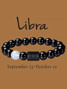 1件装十二星座男士手链，天然虎眼石男女通用弹力绳时尚情侣手链，适合作为家人朋友生日、圣诞节、情人节礼物 - 彩色 - 查看 14