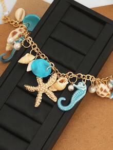 A Hawaiian Vacation Style Fashionable Ocean Starfish Bohemian Style Conch Starfish Shell Bracelet - Seahorse and Starfish Bracelet - View 3