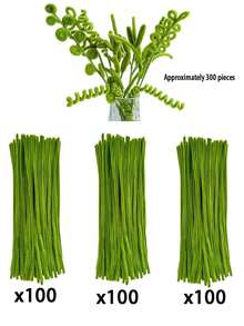 423pcs- Pipe Cleaner Craft - DIY Floral Kit Green Pink 4 Colors Pipe Cleaner Includes Flower Stems Anthers With Ribbons For Tulip Bouquet Making Materials, Suitable For Holiday DIY Crafts - Multicolor - View 9